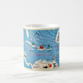 Karibiska öarna Illustrated Karta Kaffemugg