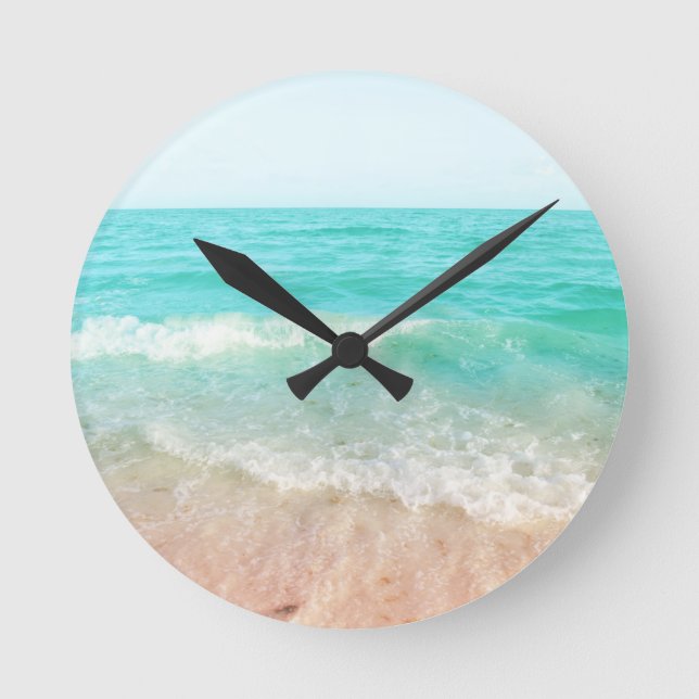 Karibiska Ocean Tranquilitet #10 #wall #art Rund Klocka (Framsida)