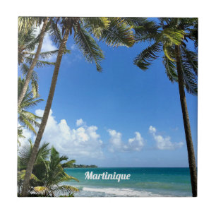 Karibiska ön Martinique (märkt) Kakelplatta