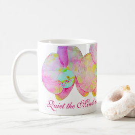 Karibiska orkidéer, tropiska vattenfärgade blommor kaffemugg