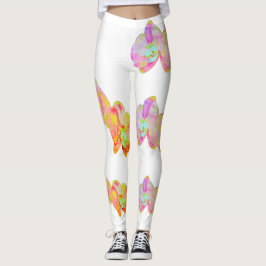 Karibiska orkidéer, tropiska vattenfärgade blommor leggings