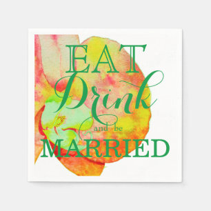 Karibiska orkidéer, tropiska vattenfärgade blommor pappersservett