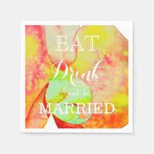 Karibiska orkidéer, tropiska vattenfärgade blommor pappersservett