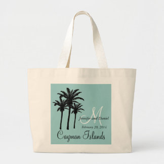 Karibiska palmträd för strandbrölloptote bags jumbo tygkasse