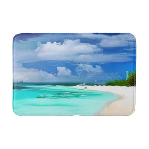 Karibiska persikor med Deep Blue Summer Himlar Badrumsmatta