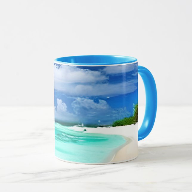 Karibiska persikor med Deep Blue Summer Himlar Mugg (Framsida höger)