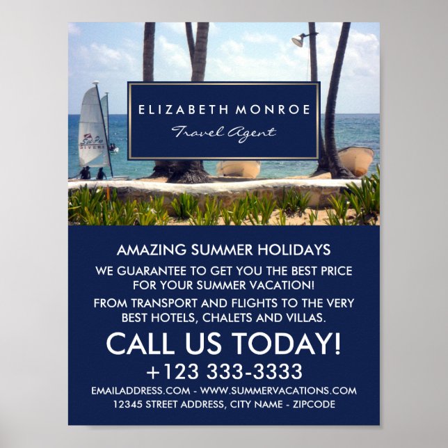 Karibiska persikor, Travel Agent-reklam Poster (Framsidan)