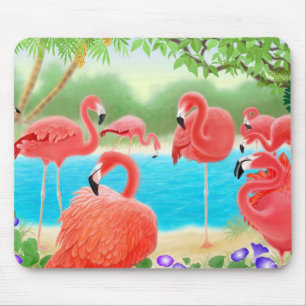 Karibiska rosa Flamingos Mousepad Musmatta
