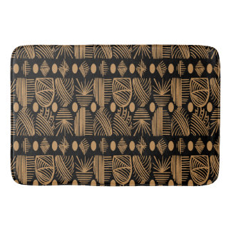 Karibiska stammudcloth: Black, Guld Badrumsmatta