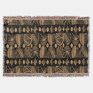 Karibiska stammudcloth: Black, Guld Filt