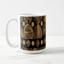 Karibiska stammudcloth: Black, Guld Kaffemugg