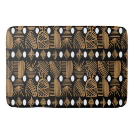 Karibiska stammudcloth: Black, White, Guld Badrumsmatta