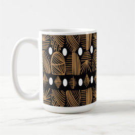 Karibiska stammudcloth: Black, White, Guld Kaffemugg