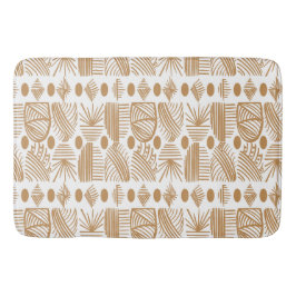 Karibiska stammudcloth: White, Guld Badrumsmatta