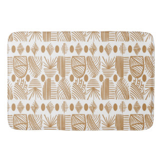 Karibiska stammudcloth: White, Guld Badrumsmatta