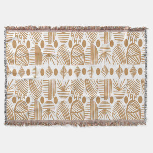 Karibiska stammudcloth: White, Guld Filt