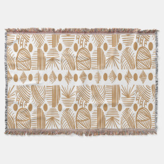 Karibiska stammudcloth: White, Guld Filt