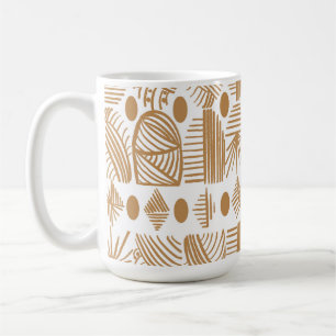 Karibiska stammudcloth: White, Guld Kaffemugg