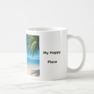 Karibiska stranden min lyckliga plats kaffemugg