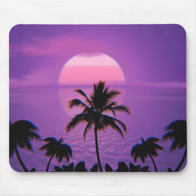 Karibiska sunset Vaporwave Aesthetic Retro 80-tale Musmatta (Framsidan)