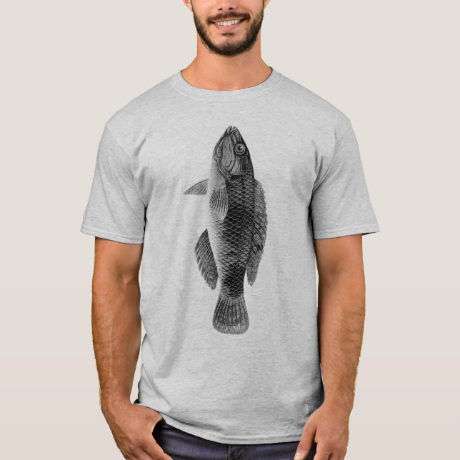 Karibiska tropiska revfisken, svart, vit och Grått T Shirt (Framsida)