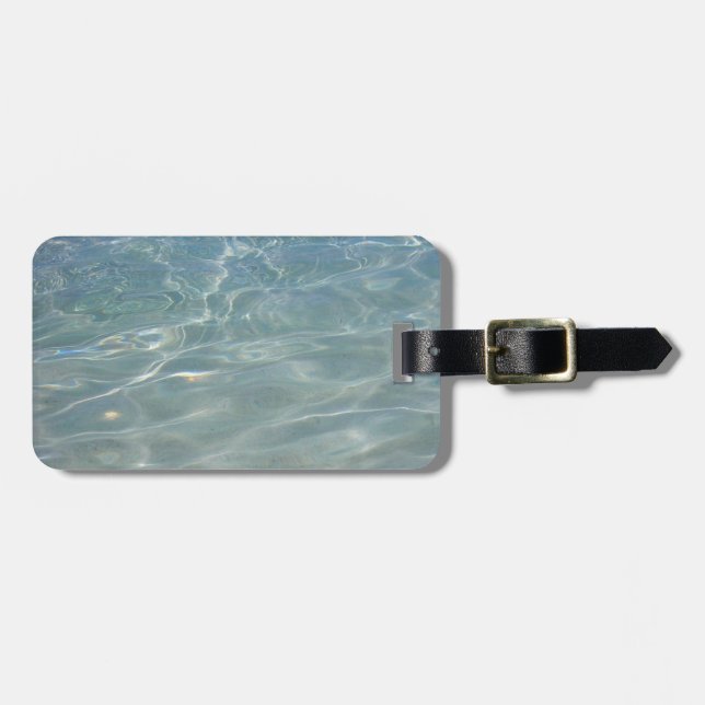 Karibiska Vatten Abstrakt Blue Nature Bagagebricka (Horisontell Framsida)