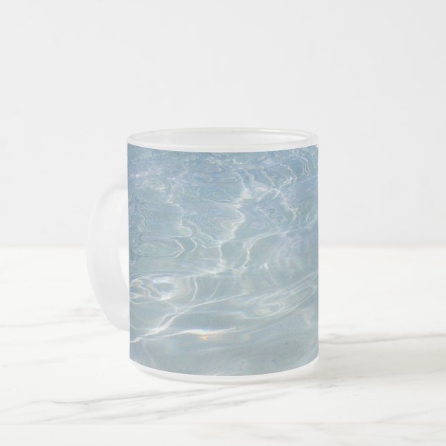 Karibiska Vatten Abstrakt Blue Nature Frostad Glasmugg (Framsida vänster)