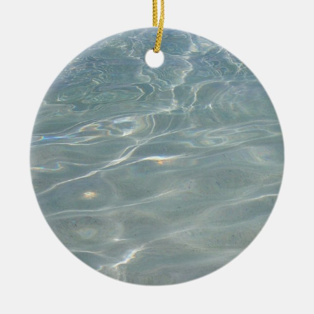 Karibiska Vatten Abstrakt Blue Nature Julgransprydnad Keramik (Framsidan)