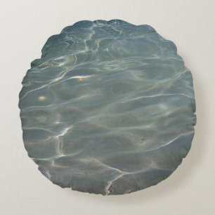 Karibiska Vatten Abstrakt Blue Nature Rund Kudde