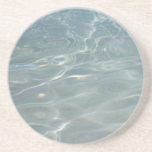 Karibiska Vatten Abstrakt Blue Nature Underlägg Sandsten