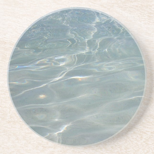 Karibiska Vatten Abstrakt Blue Nature Underlägg Sandsten (Framsidan)