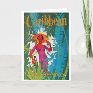 Karibiska Vintage resor Poster Kort