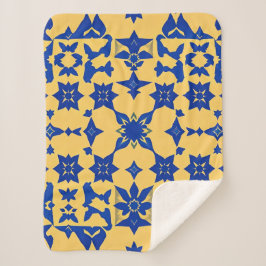 Karibiskt Blått Guld Kakel Motiv Mönster Azulejo