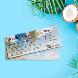 Karibiskt boardingpass Bröllop Inbjudningar