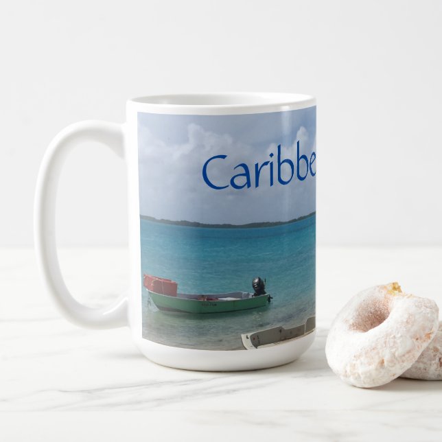 Karibiskt drömmande Bonaire Fiskebåtar Hav  Kaffemugg (Med munk)