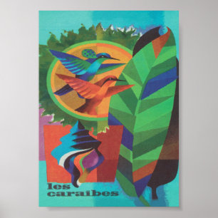 Karibiskt färgat Retro Vintage resor Poster