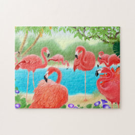 Karibiskt Flamingolagunpussel Pussel