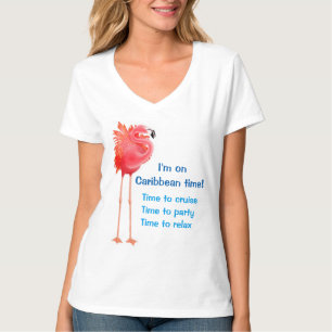 Karibiskt kryssa omkring för Flamingo Tee Shirt