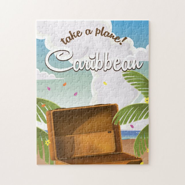 Karibiskt semesterpaket för klassiska resor, pussel (Vertikal)