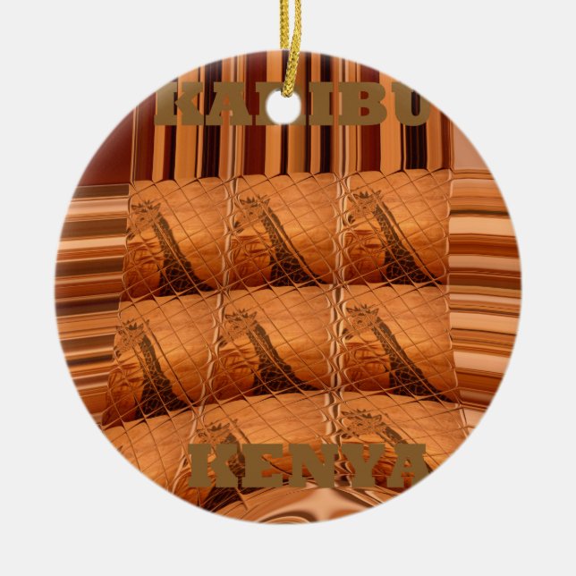 Karibu Giraffe Hakuna Matata Chic Modern konst Col Julgransprydnad Keramik (Framsidan)
