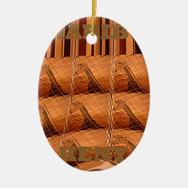 Karibu Giraffe Hakuna Matata Chic Modern konst Col Julgransprydnad Keramik (Framsidan)