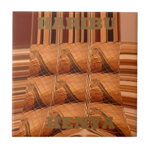 Karibu Giraffe Hakuna Matata Chic Modern konst Col Kakelplatta