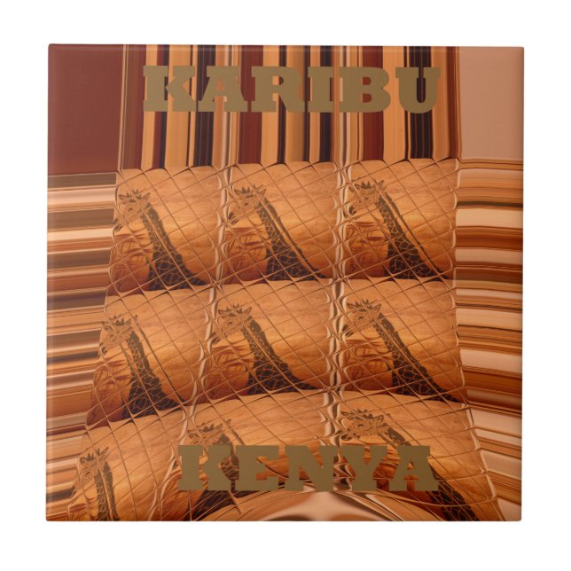 Karibu Giraffe Hakuna Matata Chic Modern konst Col Kakelplatta (Framsidan)