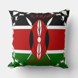 Karibu Kenya Hakuna Matata Flagga Färg Kudde