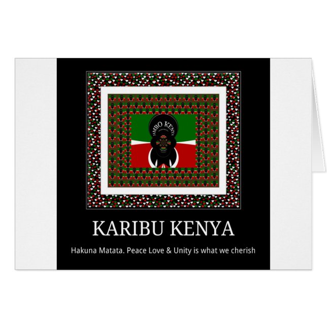 Karibu Kenya Hakuna Matata Hälsningskort (Framsidan Horizontal)
