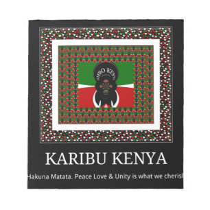 Karibu Kenya: Vibrant National Flagga Hakuna Färg Anteckningsblock