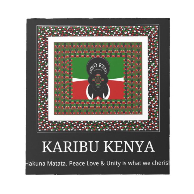 Karibu Kenya: Vibrant National Flagga Hakuna Färg Anteckningsblock (Framsida)