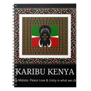 Karibu Kenya: Vibrant National Flagga Hakuna Färg Anteckningsbok