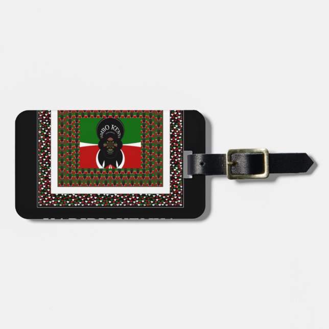 Karibu Kenya: Vibrant National Flagga Hakuna Färg Bagagebricka (Horisontell Framsida)