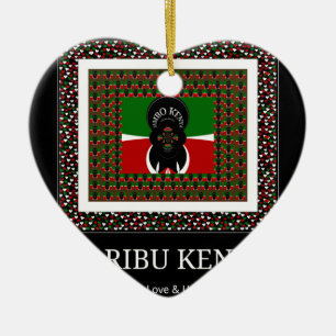 Karibu Kenya: Vibrant National Flagga Hakuna Färg Julgransprydnad Keramik